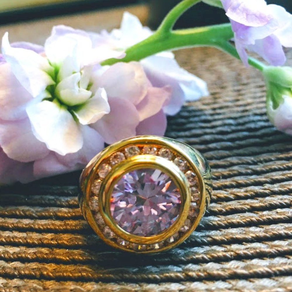 Suzanne Somers Amethyst Gold/925 Silver Ring
